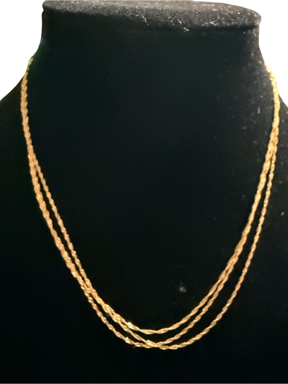 14k yellow gold Triple Strand Rope Necklace